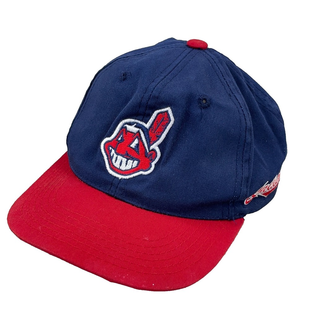 Vintage Cleveland Indians Hat Cap Snapback Chief‎ Wahoo 90s Blockhead Youth Kids